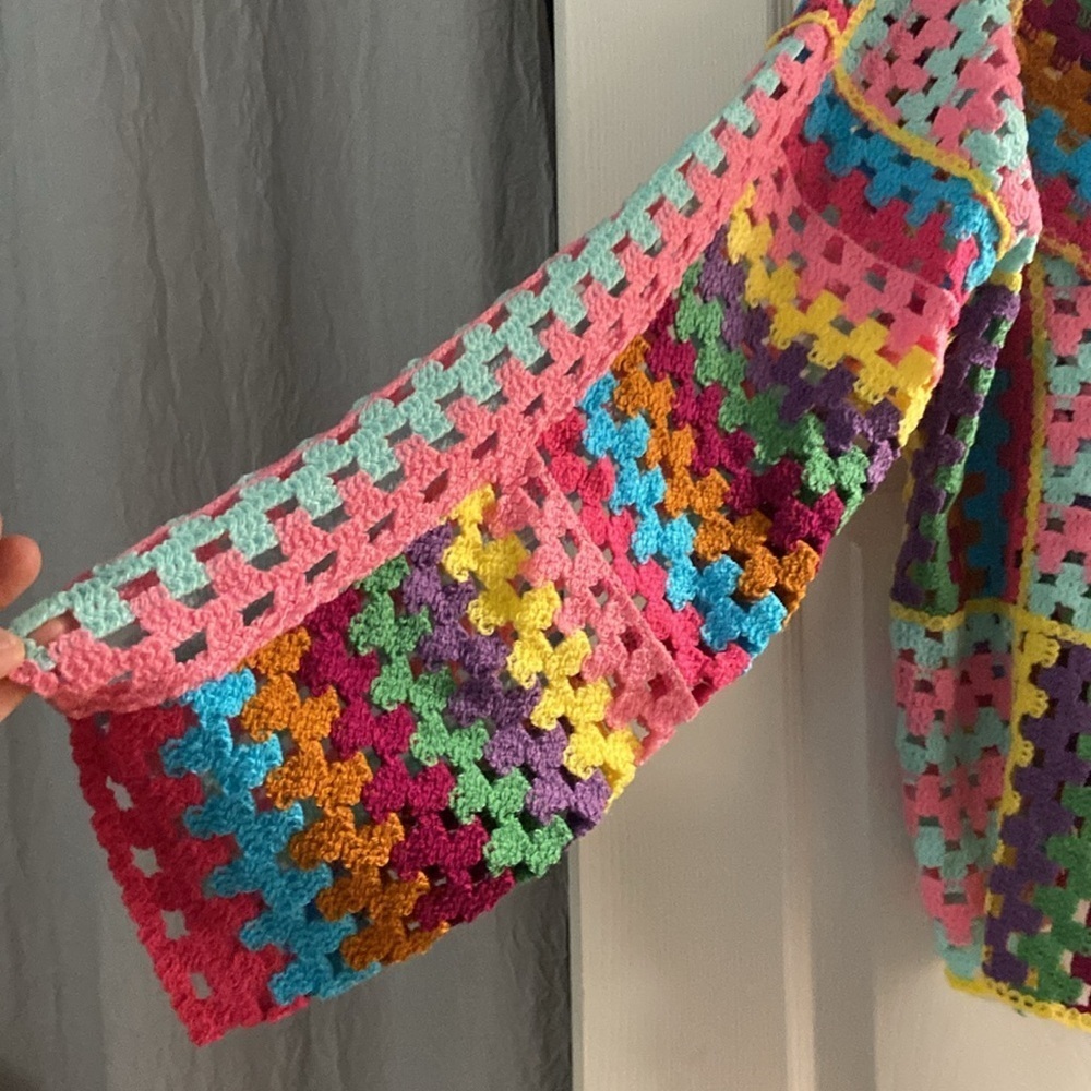 POL NWOT one size Granny Square Cardigan - Picture 5 of 6